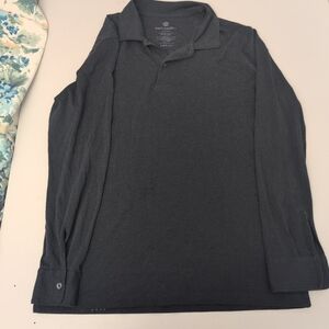 Mack Weldon Dark Gray Long Sleeve Polo Shirt